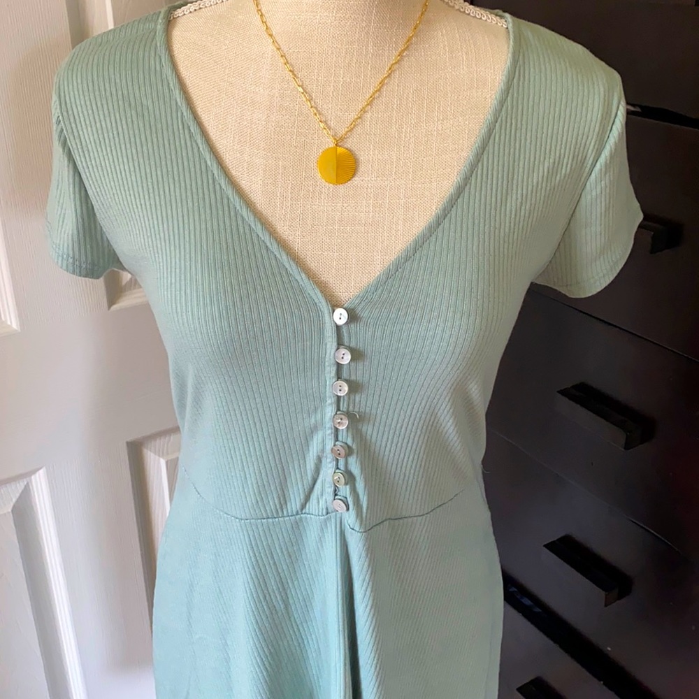 NWT Urban Outfitters Ribbed Seafoam Green Dress